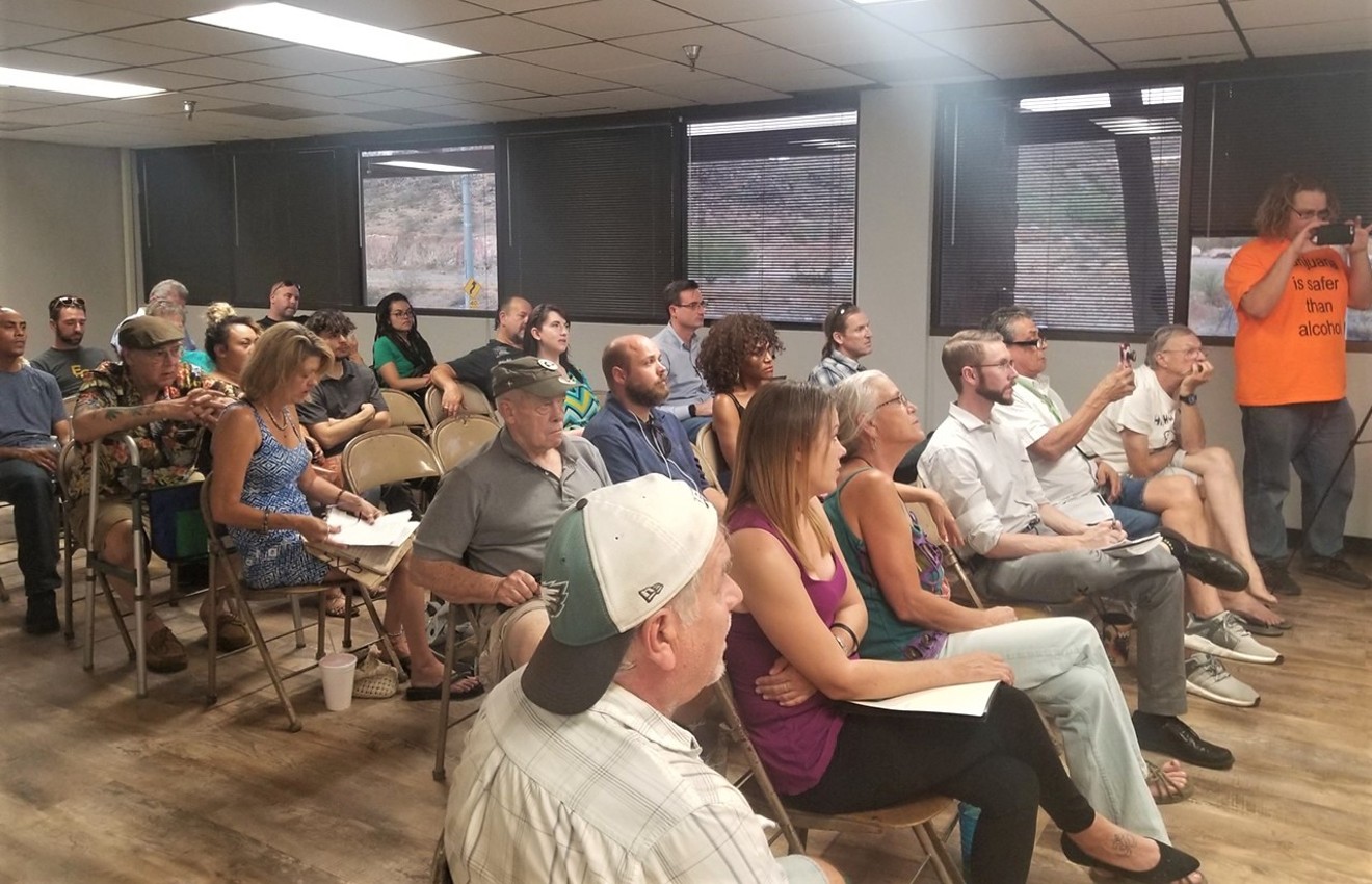 Medical marijuana patients listened and asked questions on Wednesday night during NORML's information session in north Phoenix.
