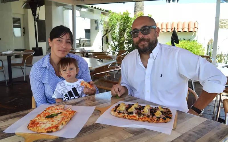 Image: Federico Venturini and Viola Tagliaferri, shown with son Diego, own Pizzicata, Arizona's first certified "authentic pinseria."