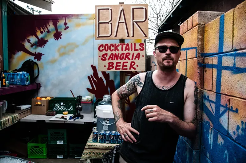 Image: Muralist and mixologist Colton Brock.