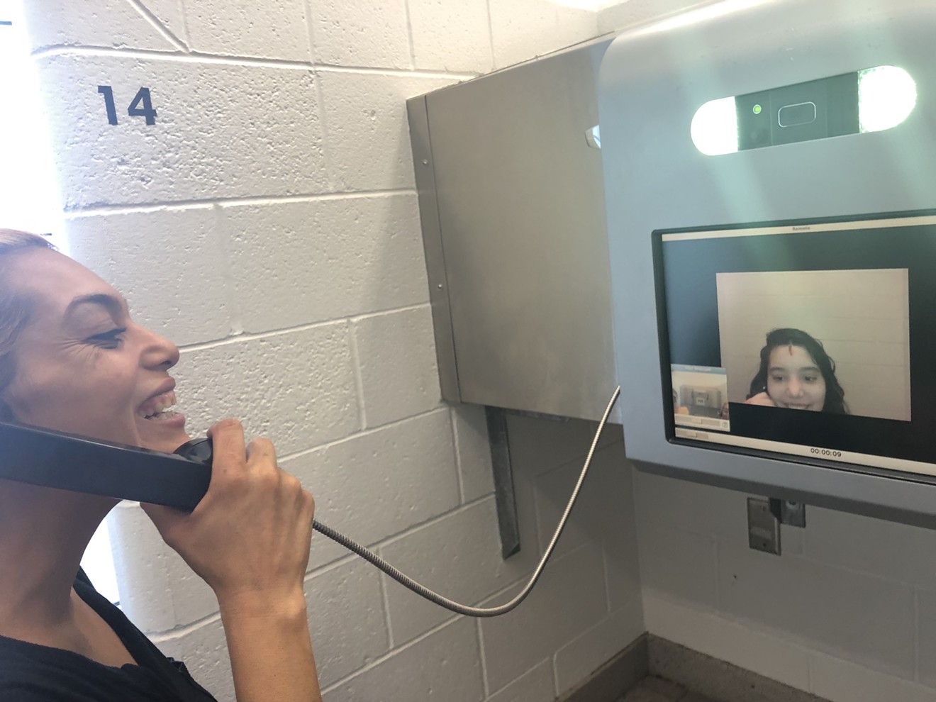 Vangelina and her daughter Valentina Gloria talk on Monday, July 29. She asks her to smile before their 15-minute video visitation ends.
