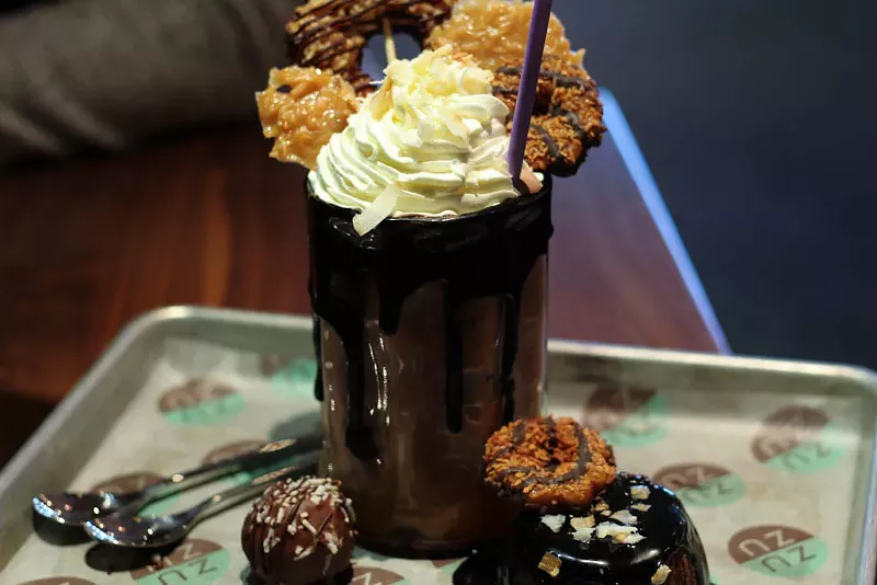 Image: Starting with the Samoa Lava Cake "Show Stopper" Shake from ZuZu at Hotel Valley Ho.
