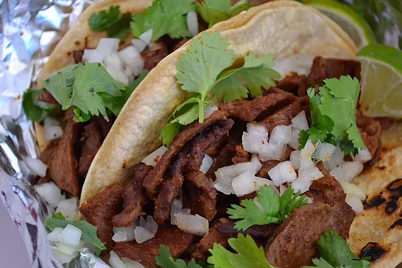 Image: Vegan “carne” asada tacos at Mi Vegana Madre.