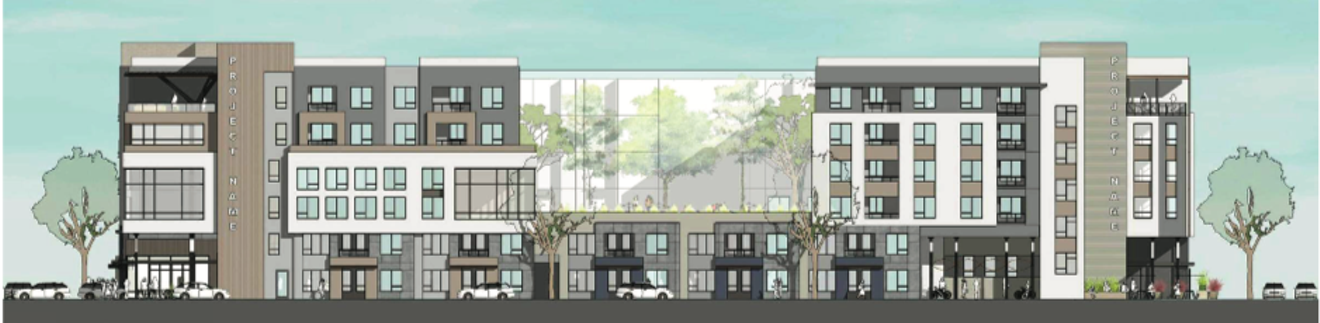 A rendering of the proposed Van Buren Apartments.