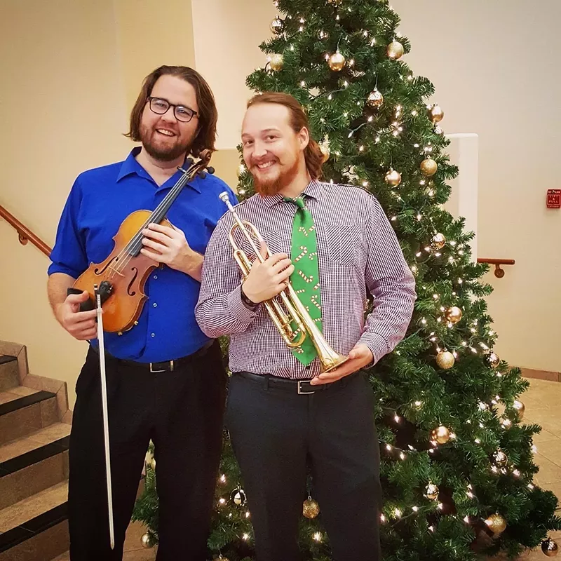 Image: Andrew Sievers (left) and Danny Torgersen are arranging "Silent Night" for the world.
