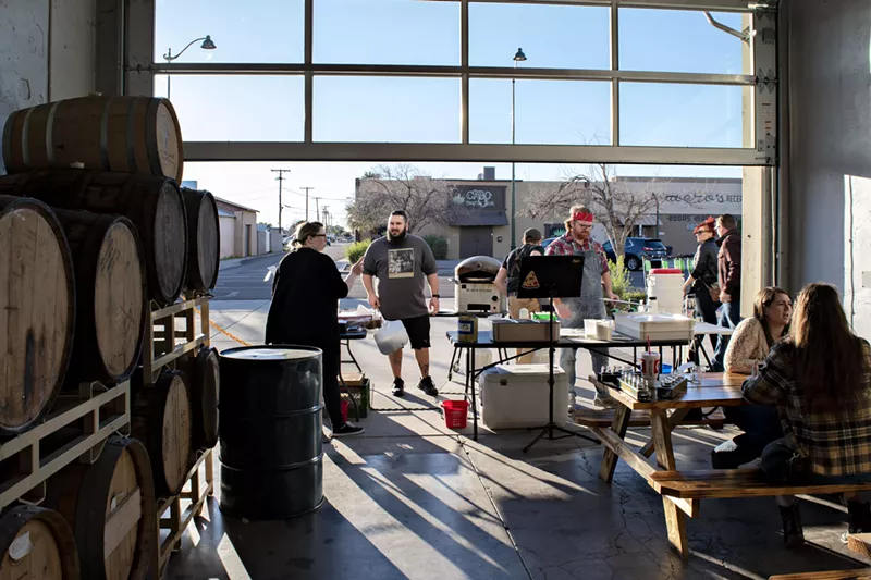 Image: Myke Olsen baking at a pop-up outside of Cider Corps. Myke's Pizza will be moving inside.