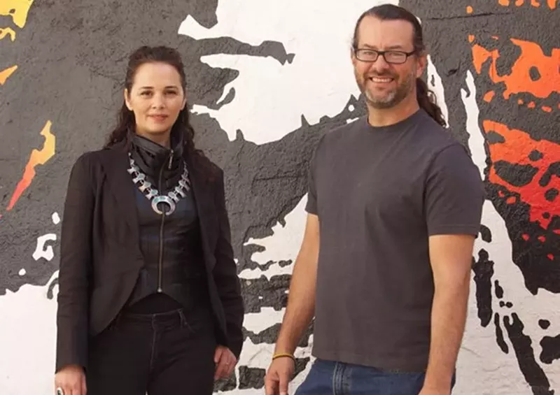 Image: Playwright Larissa FastHorse (left) and director Michael John Garces (right)