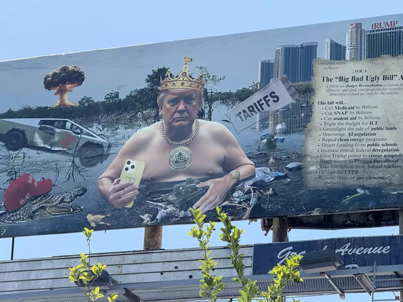 Image: President Donald Trump is the "Swamp King" in a new billboard.