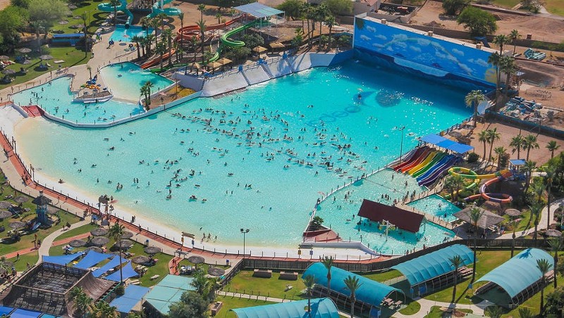 An aerial view of Big Surf in Tempe when it was open and operating.