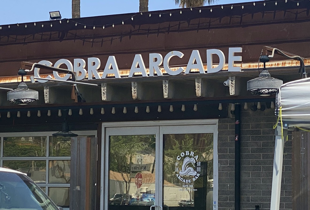 The exterior of Cobra Arcade Bar in downtown Phoenix on Monday.