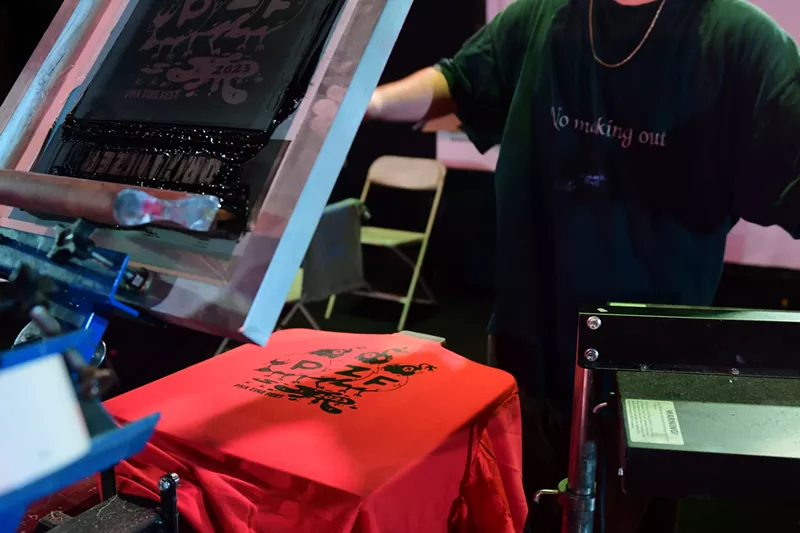 Image: Making a shirt at PHX Zine Fest.