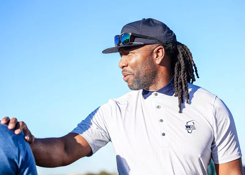 Image: Former Arizona Cardinals wide receiver Larry Fitzgerald enjoys a variety of sports. In addition to golf, he is an avid pickleball player.