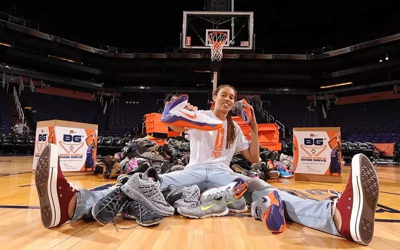 Image: Brittney Griner brought her annual Heart and Sole shoe drive to Phoenix recently when her Atlanta Dream played the Mercury.