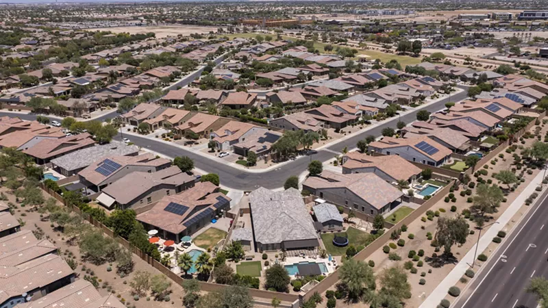 Image: a housing development seen from above