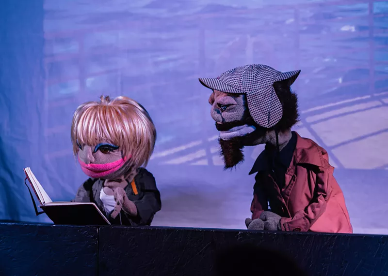 Image: Occult investigators uncover unspeakable horrors in Puppeteers for Fears' Cthulhu: The Musical.