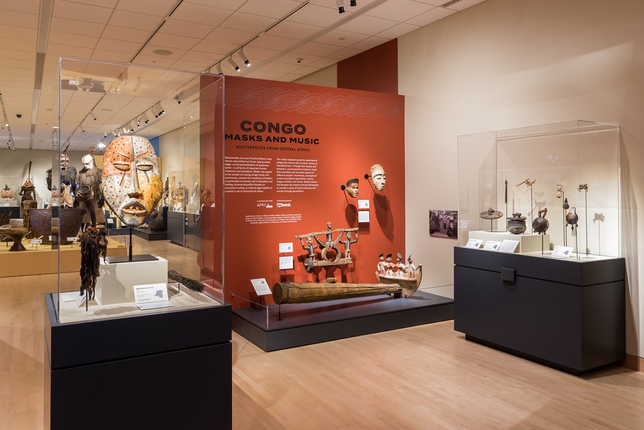 Installation view of "Congo Masks and Music: Masterpieces from Central Africa."