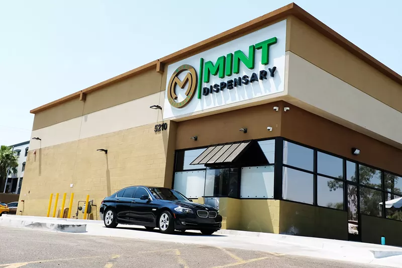 Image: From a gigantic pot donut to a drive-thru window to its new late-night hours, The Mint Dispensary in Guadalupe is hard to miss.