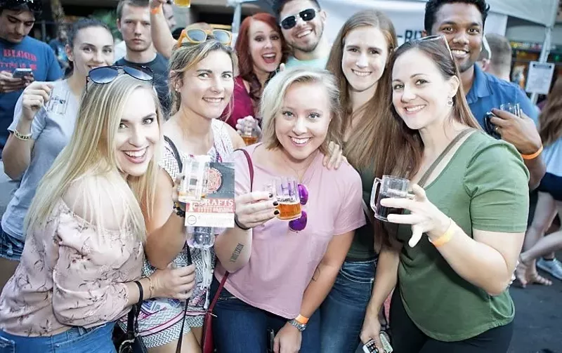 Image: NovemBEER celebrants getting the good stuff flowing