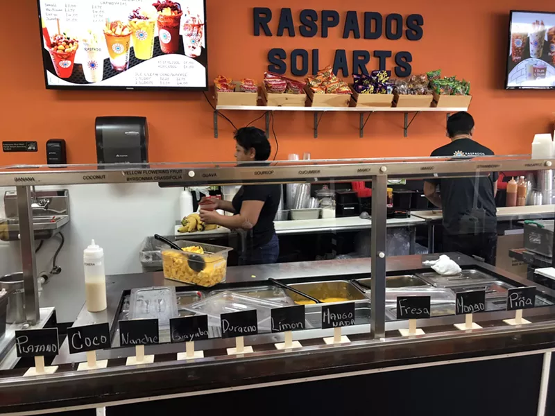 Image: The ordering counter at Raspados Solaris.