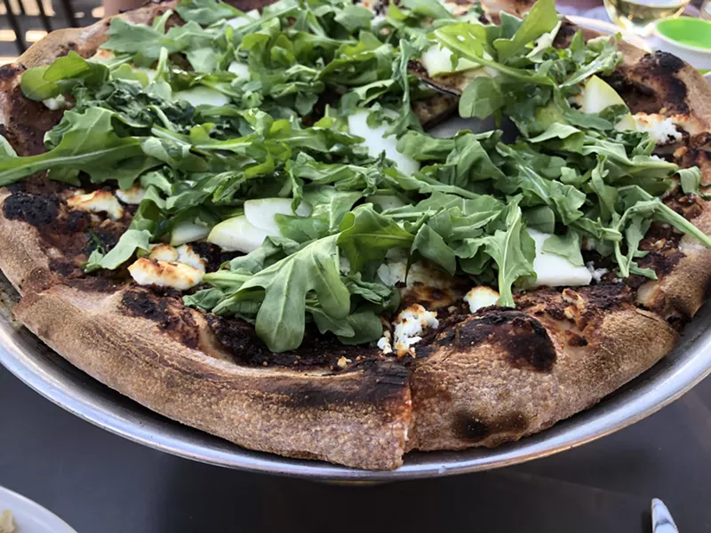 Image: Pizza with truffle, figs, and arugula from Pitch.