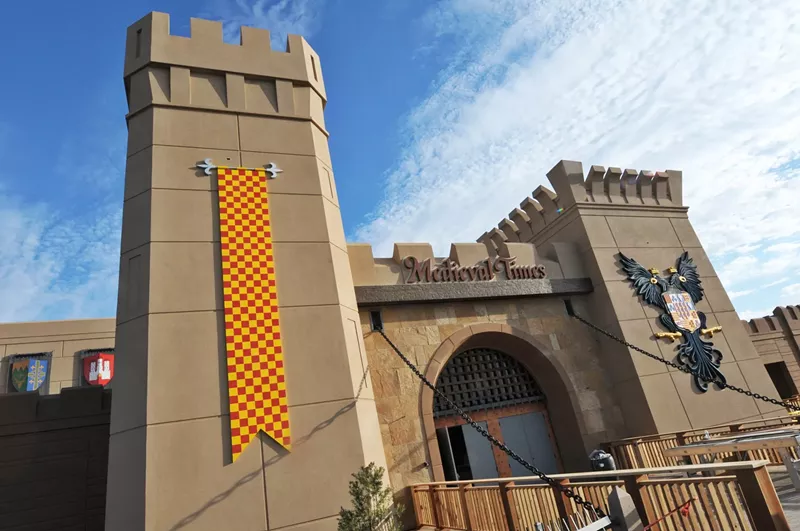 Image: The exterior of Medieval Times in Scottsdale.