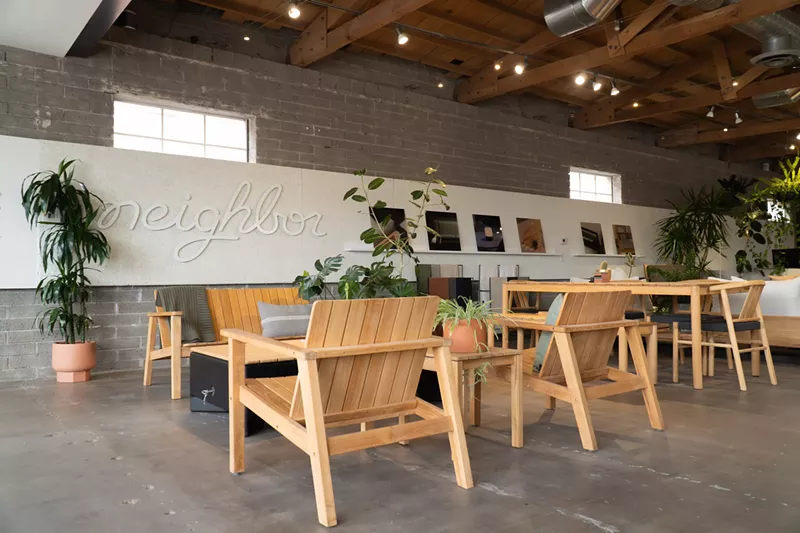 Image: Satellite Coffee Bar is now open inside Neighbor, a design-driven outdoor furniture store.