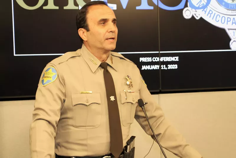 Image: Maricopa County Sheriff Paul Penzone was held in contempt of court in November.