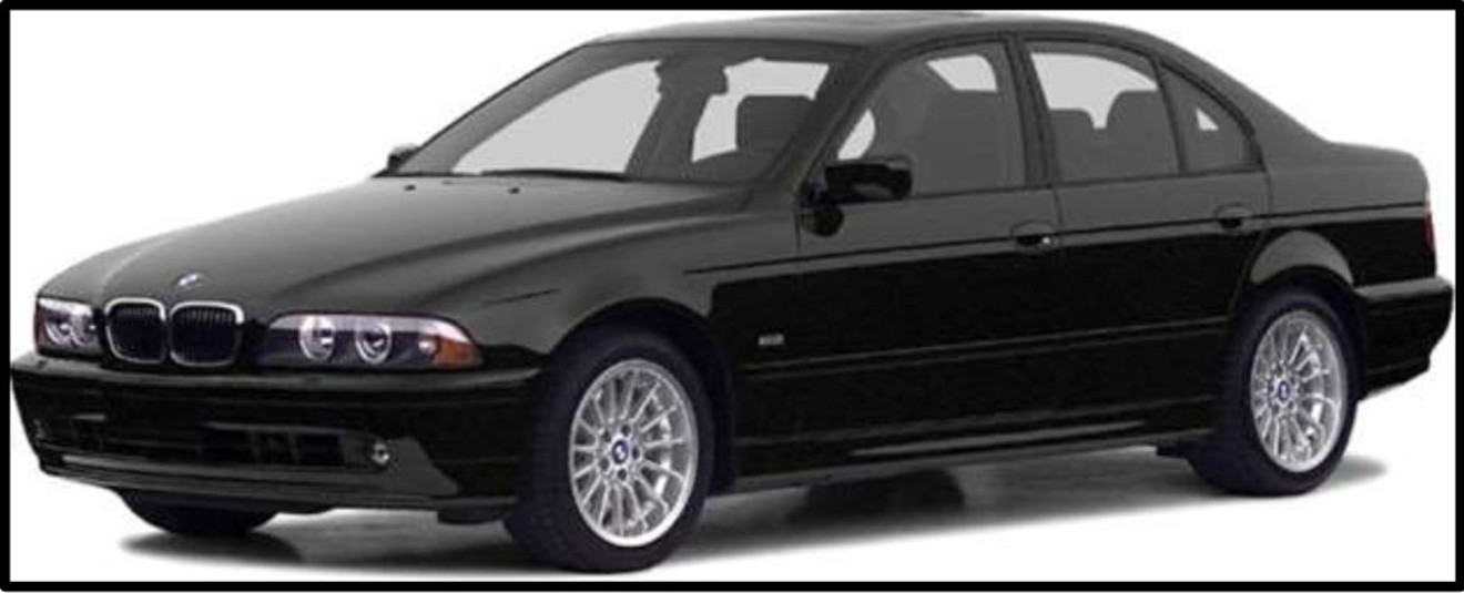 Dom Sanchez and his wife encountered a car in Maryvale one night that looked like this stock photo of the suspect's vehicle, a late 1990s to early 2000s Black BMW 5 Series Sedan.