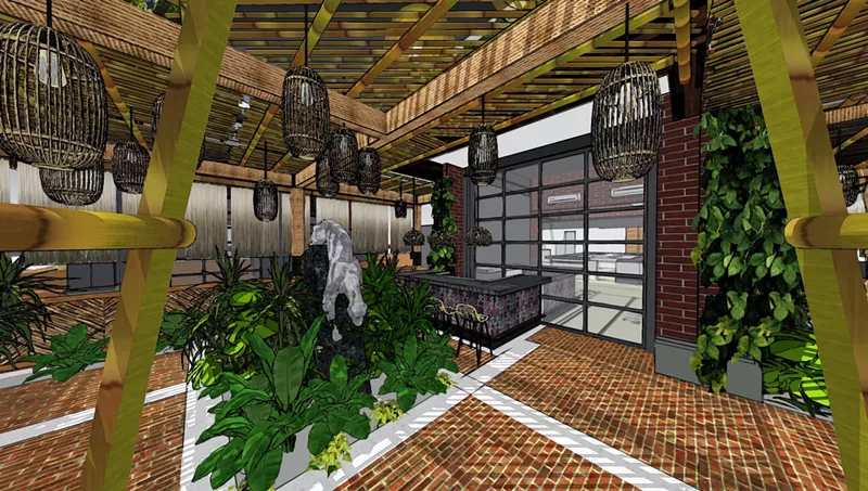 Image: Rendering of the inside of Carmen Cantina.