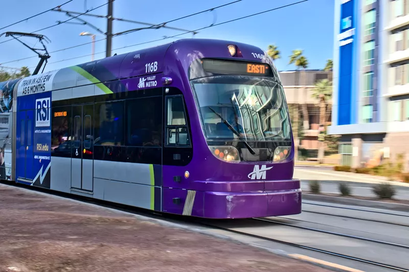 Image: A light rail train.