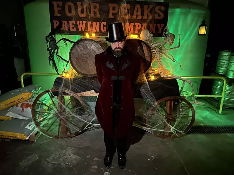 Image: Carter Nacke runs Four Peaks Brewery's haunted tour.