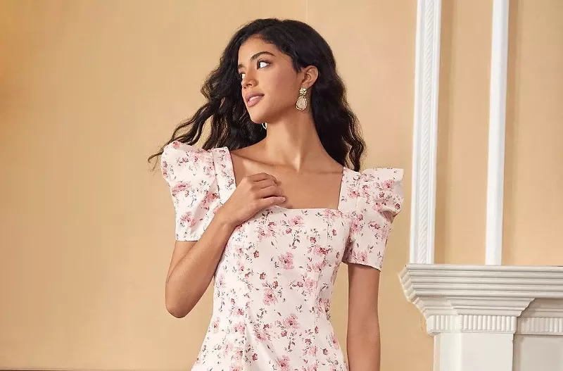 Image: A romantic dress from Sarah Kesler-Engelbrecht's SHEIN X KES line.