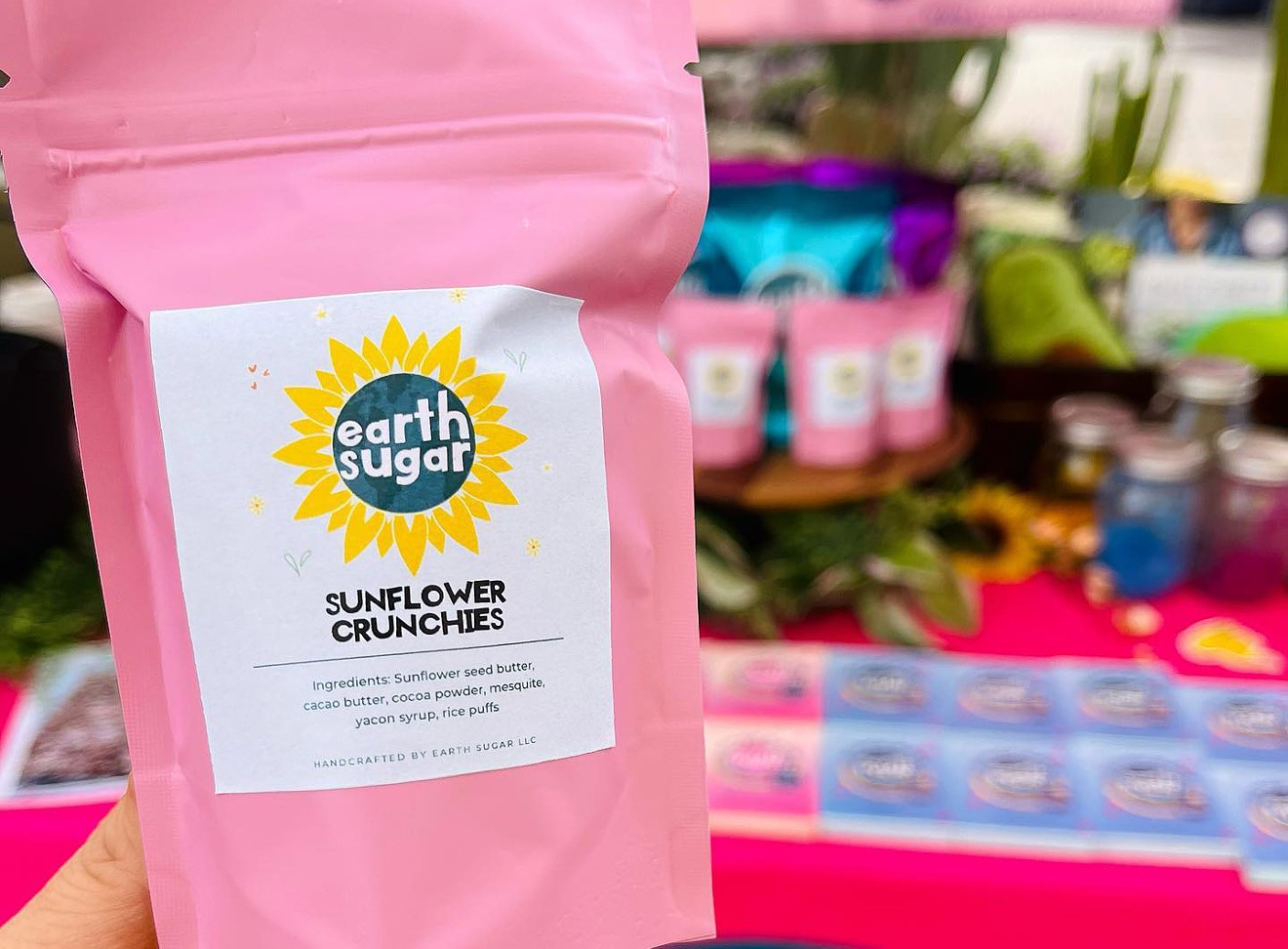 Earth Sugar's colorful packaging.