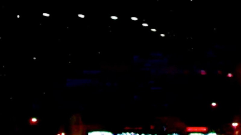 A screengrab of camcorder footage of the V-shaped formation of lights that appeared over the Valley on March 13, 1997.