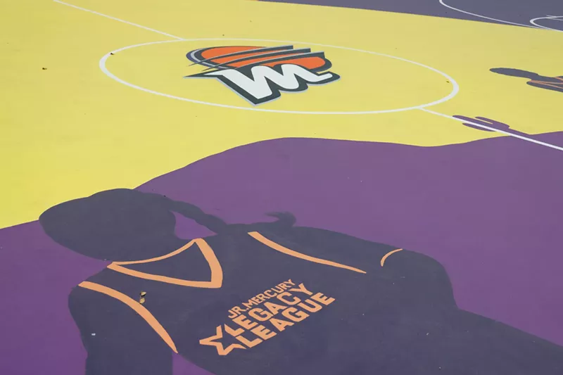Image: A basketball-themed mural.