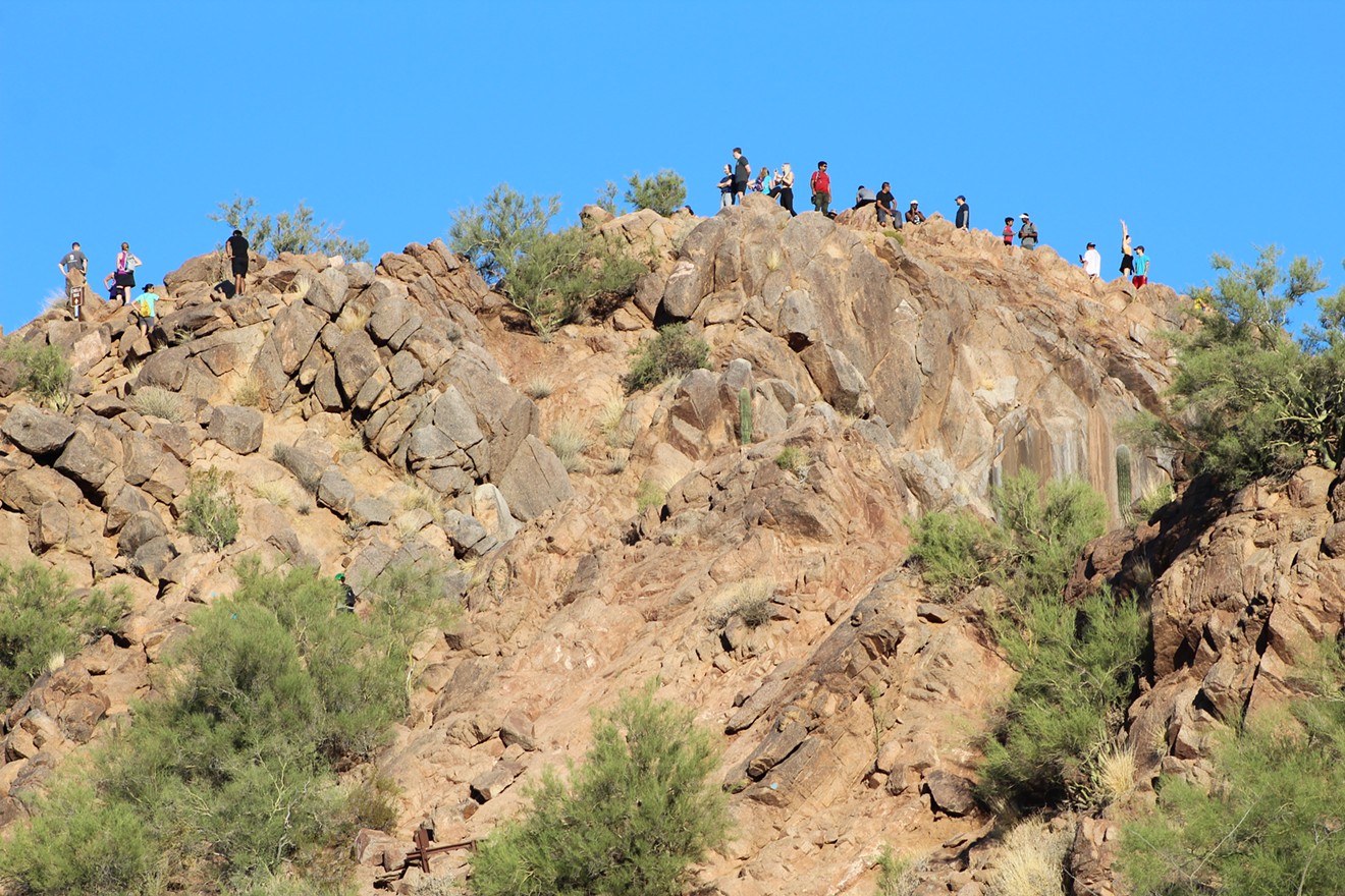The summit of Camelback Mountain from the Cholla Trail side.