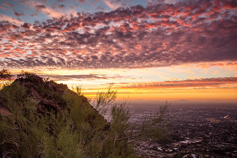 Sunrise is one of the few times you can hike Camelback Mountain this week.