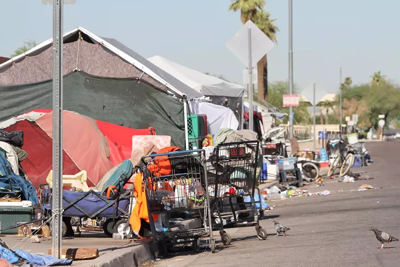 Image: The latest data from the city of Phoenix shows that the number of people living in the Zone is 679, which far outnumbers available shelter space.