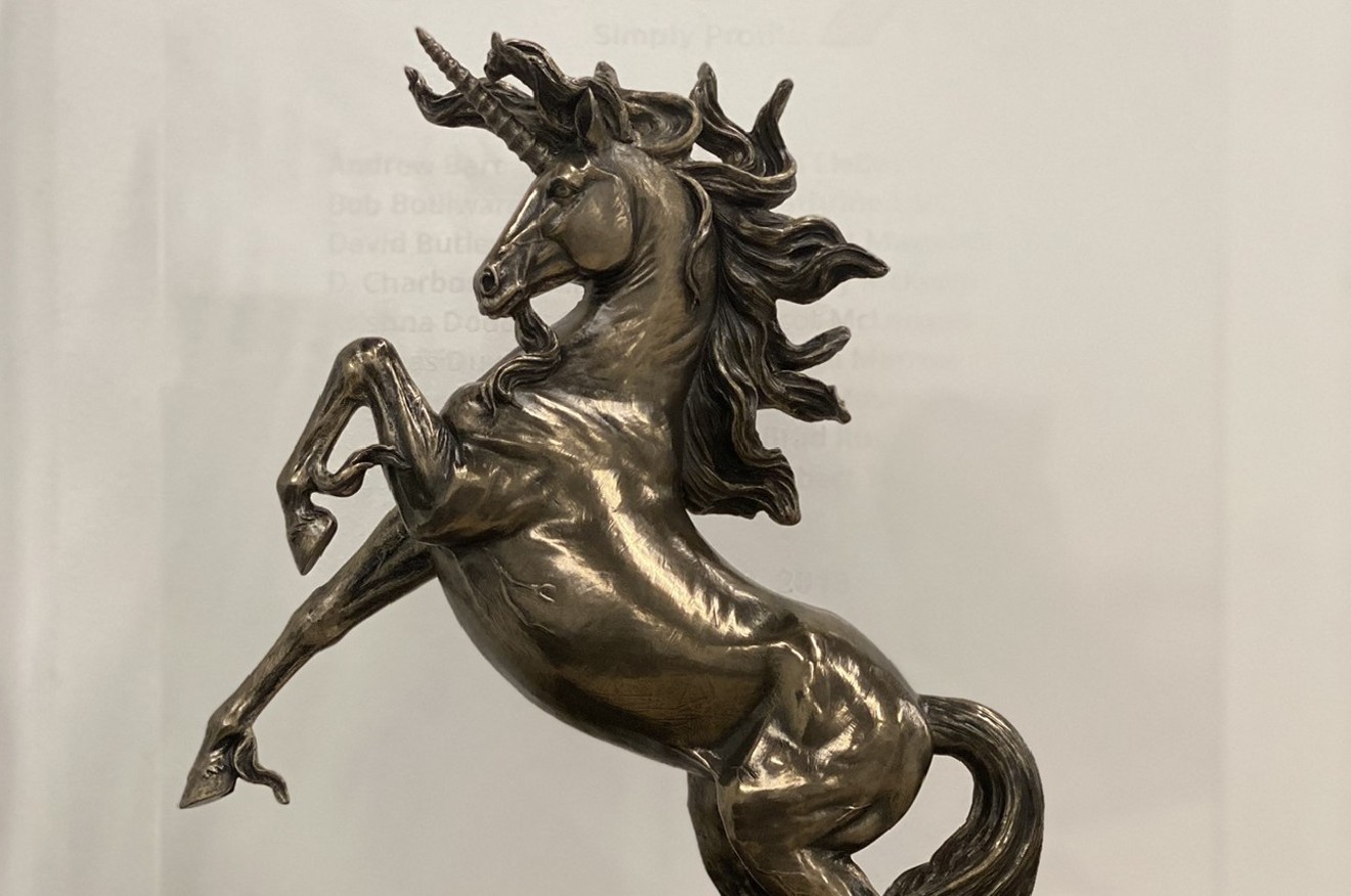 Robert Maynard is known for calling SurchX his third "unicorn" company, a name for private startups valued at more than $1 billion. Accordingly, there's a bronze unicorn statue at the struggling company's former downtown Phoenix office.