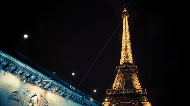 The city of Paris at night.