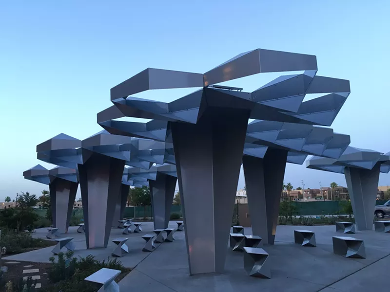 Image: Shadow Play public art installation in Roosevelt Row.