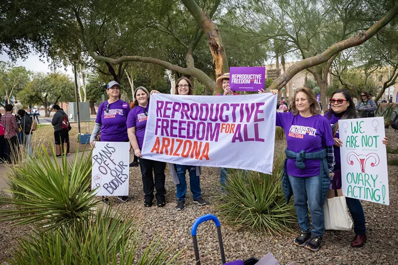 Image: Abortion rights activists in Phoenix