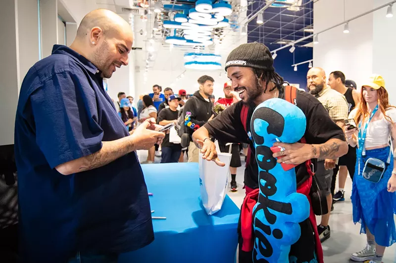 Image: David Brown could hardly contain his joy as Cookies CEO Berner created a TikTok showing off Brown's collection of Cookies merch.