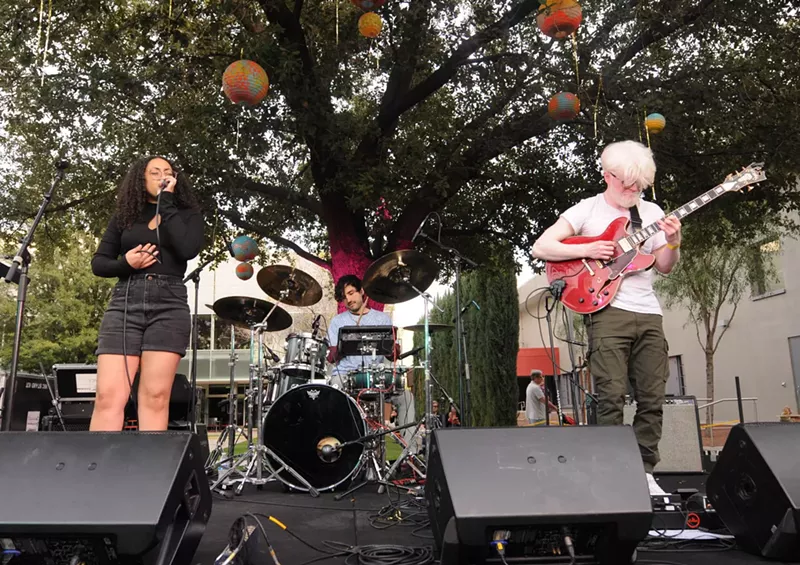 Image: The Maya Spectra performs during the second annual PhxArt Amplified event.
