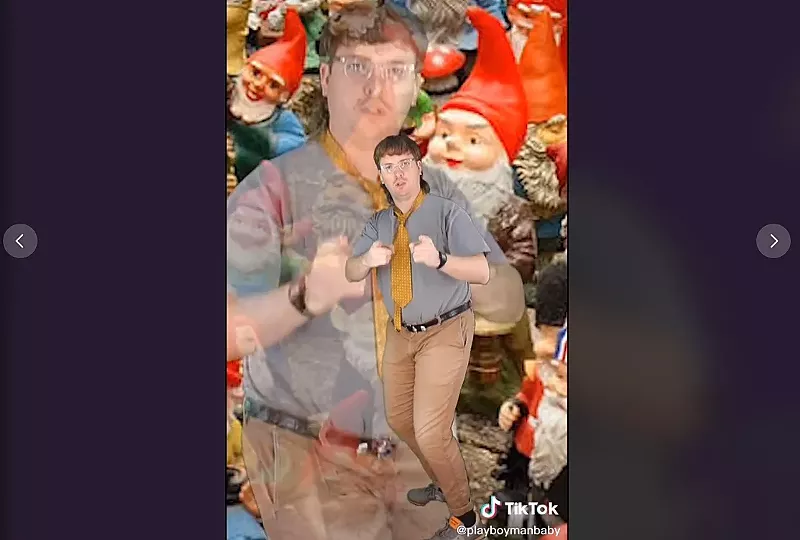 Image: Playboy Manbaby frontman Robbie Pfeffer in the band's most popular TikTok video.