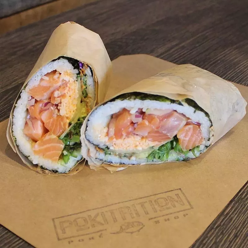 Image: Pokitrition, a new poke bowl shop in Chandler, bills itself as the Valley's first spot for sushi burritos.