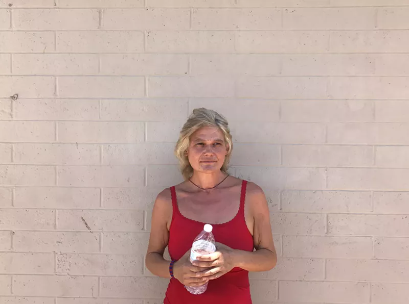 Image: Nadeen Bender was ticketed by police for camping in an alleyway June 23. "I'm working on other things, but this is my home right now," she said.