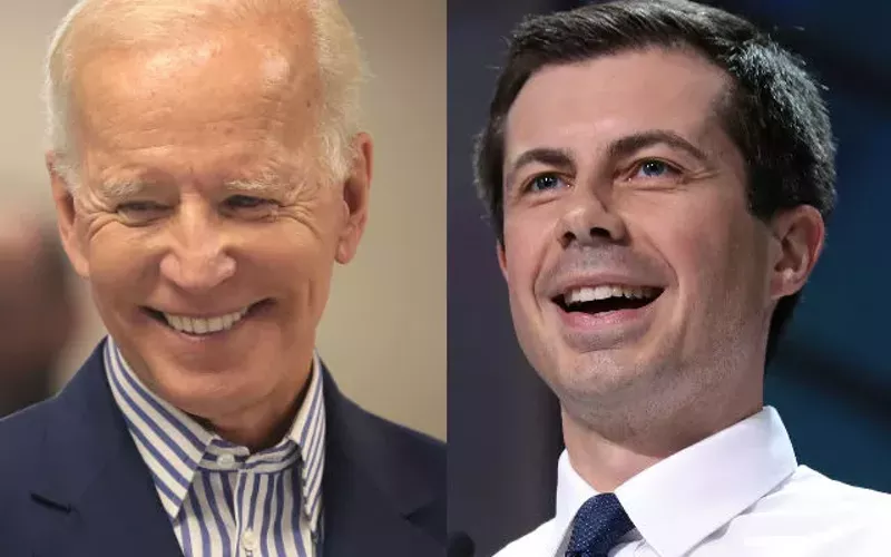 Image: Joe Biden and Pete Buttigieg