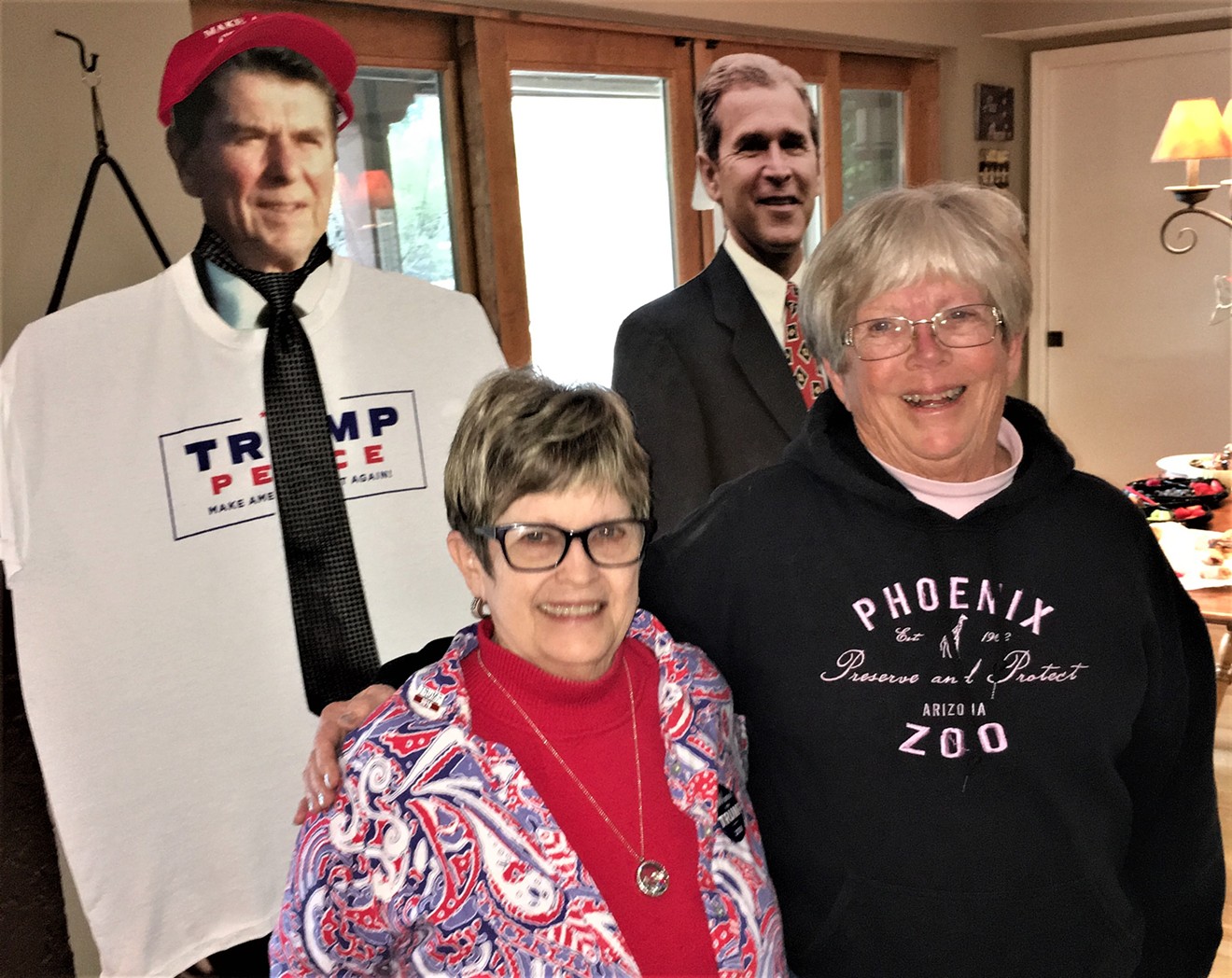 Jan Stephenson, president of the Palo Verde Republican Women, and Joan Lang, the club's former president, were among the happy guests of an Inauguration Day house party on Friday.