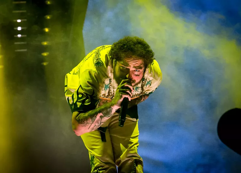 Image: Post Malone dresses like "Paradise City," but his whole demeanor screams "Margaritaville."
