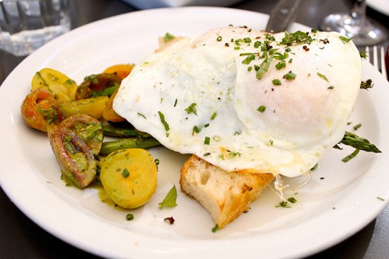 Postino's unfussy brunch menu pairs well with a glass of wine.